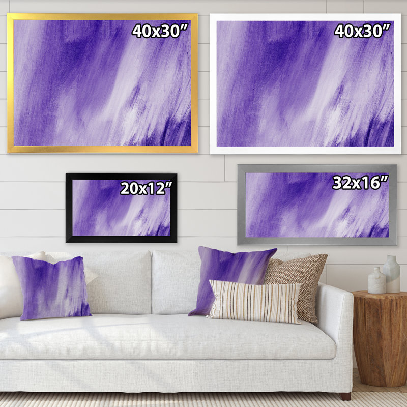 " Ultra Violet And Blue Marble Universe II " Painting Print, Silver Picture Framed, 12" H x 20" W x 1" D