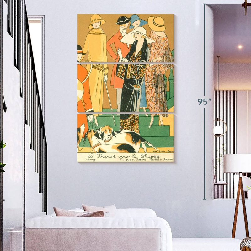 Navette, le départ de la chasse - 1920, H 32 po x l 20 po