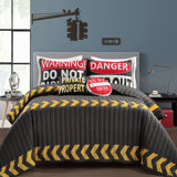 Litisha Charcoal Microfiber Reversible 5 Piece Quilt Set