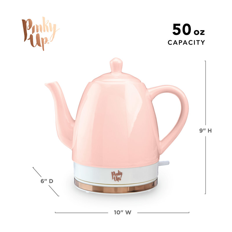 Noelle Pink Ceramic Electric Tea Kettle