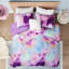 Literie double / grand teint par nouage, microfibre brossée douce, rembourrage, comprend un édredon pour lit, look de rêve coloré, lavable à la machine-121054399-121054398