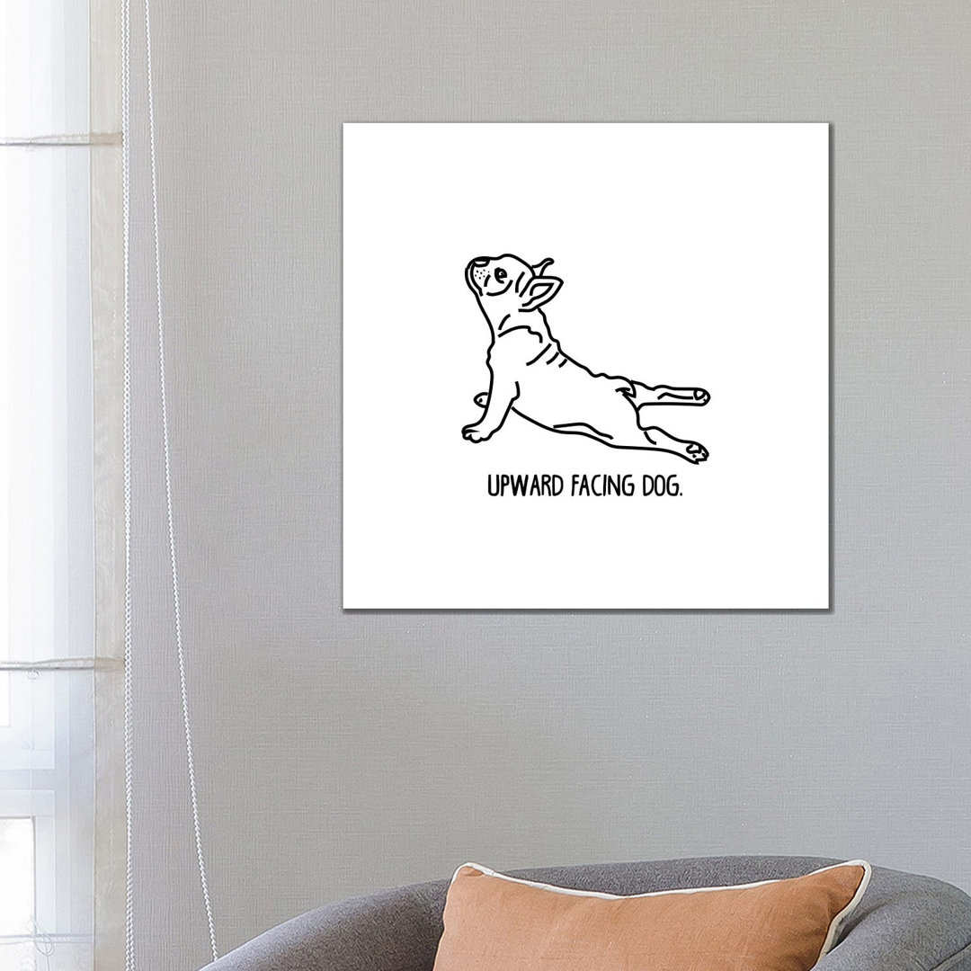 Yoga Dog von Sketch And Paws - Galerie-verpackte Leinwand Giclée auf Leinwand