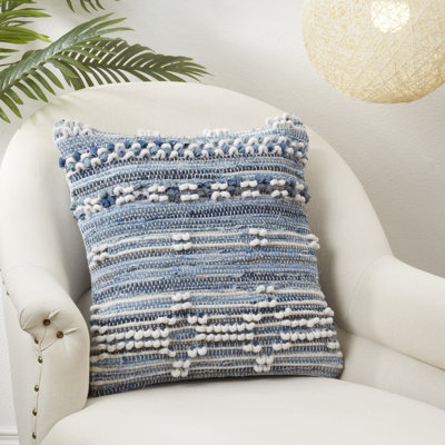 Denim Delight Chindi  Pillow Cover 1