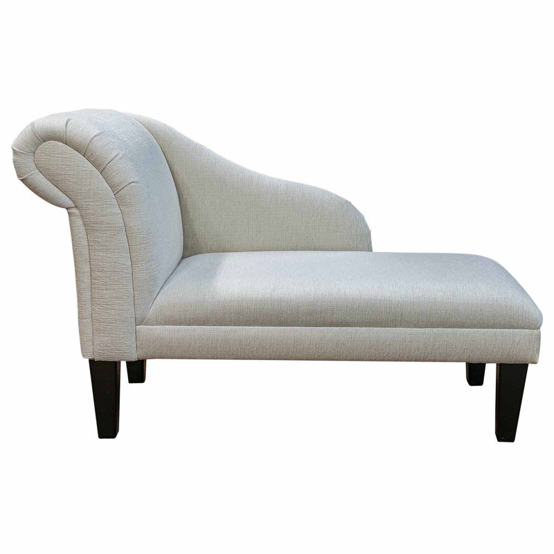 Upholstered Chaise Lounge, Black