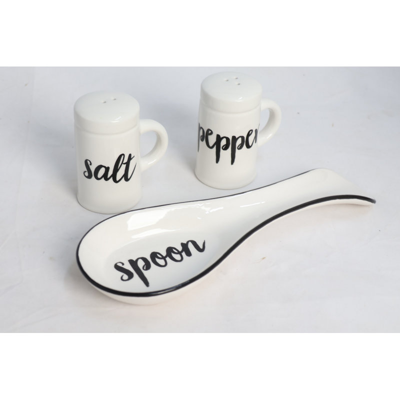 Black & White Ceramic Salt And Pepper Shaker Set