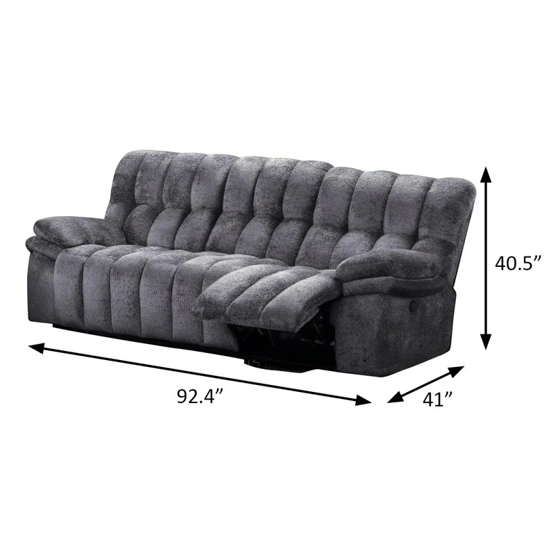 Canapé manuel transitionnel l 92,4 po, gris foncé, Gris foncé