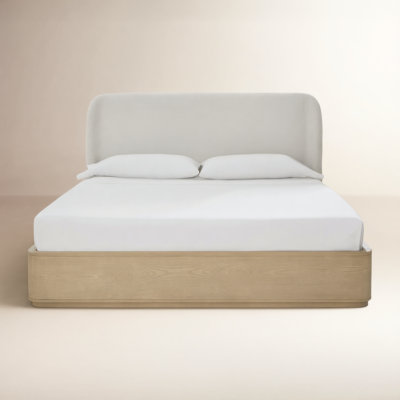 Lucie Linen Upholstered Wingback Bed