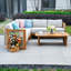 Ensemble de conversation modulaire pour 5 personnes avec coussins et table basse Acacia