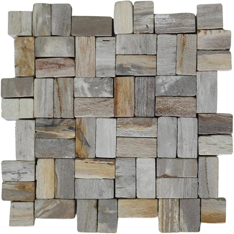 CNK Tile Petrified Wood New Antique Stone Mosaic Tile
