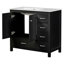 Meuble-lavabo noir 36 po avec lavabo en céramique, rangement spacieux - 2 portes à fermeture douce et 5 tiroirs pour les salles de bain modernes