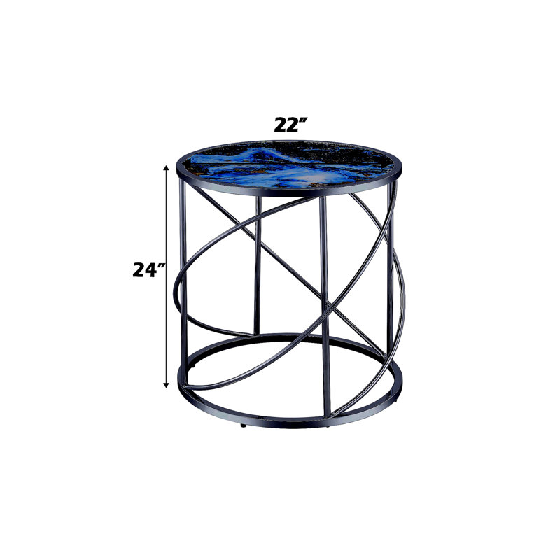 Charmante table de bout en marbre à finition chromée pour tous les styles de décor