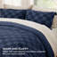 Ensemble d'édredon très grand bleu marine, ensemble de lit capitonné Boho, literie à carreaux de style Shabby Chic, 3 pièces, 1 édredon géométrique à carreaux et 2 taies décoratives-1960535223-1960535229
