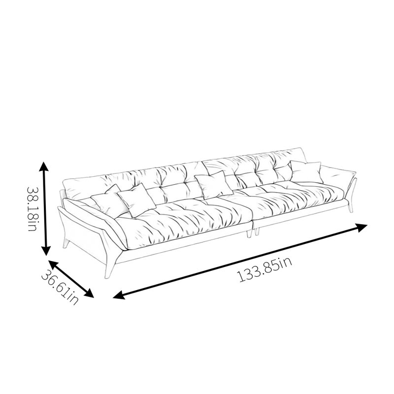 Canapé Modern, 4, H 38,18 po x l 133,85 po x P 36,61 po