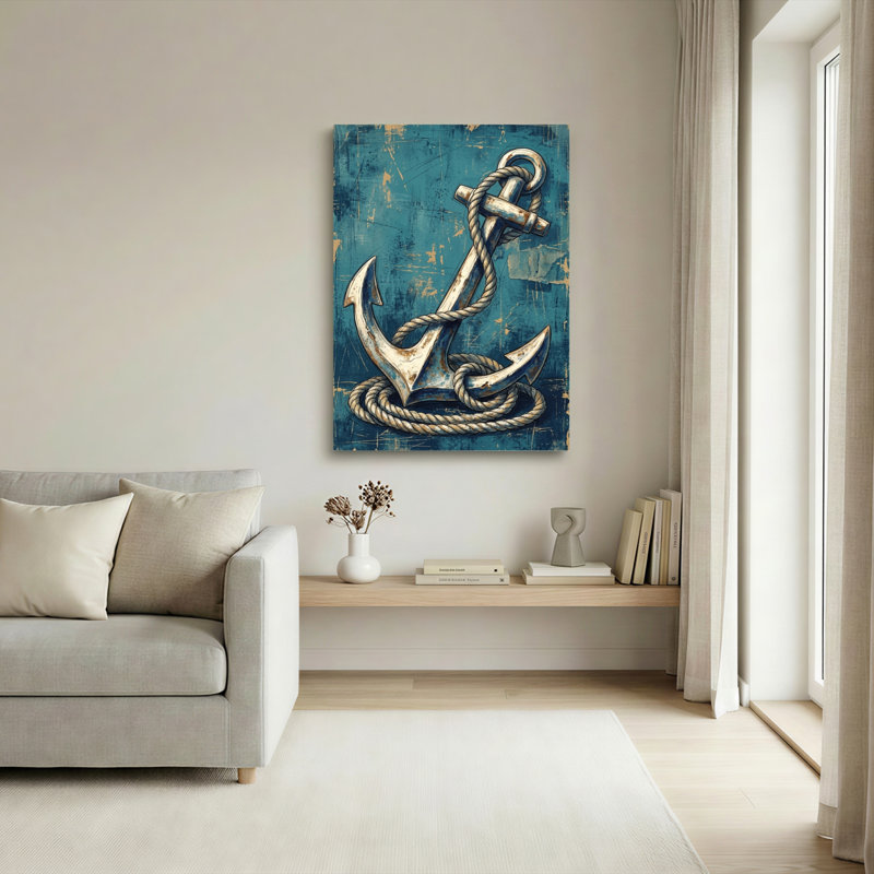 Ensemble de 1 tableau sur toile représentant une corde d'ancre, H 24 po x l 18 po, Wrapped Canvas