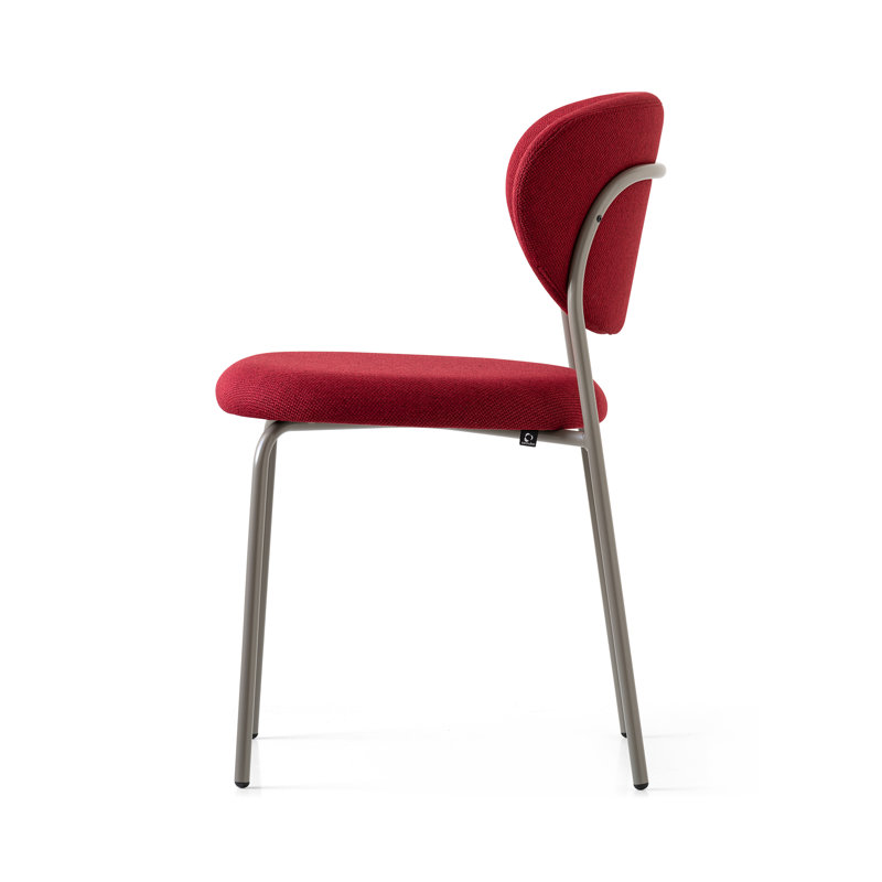 Cozy Upholstered Chair with Metal Frame, Burgundy, Painted Brass