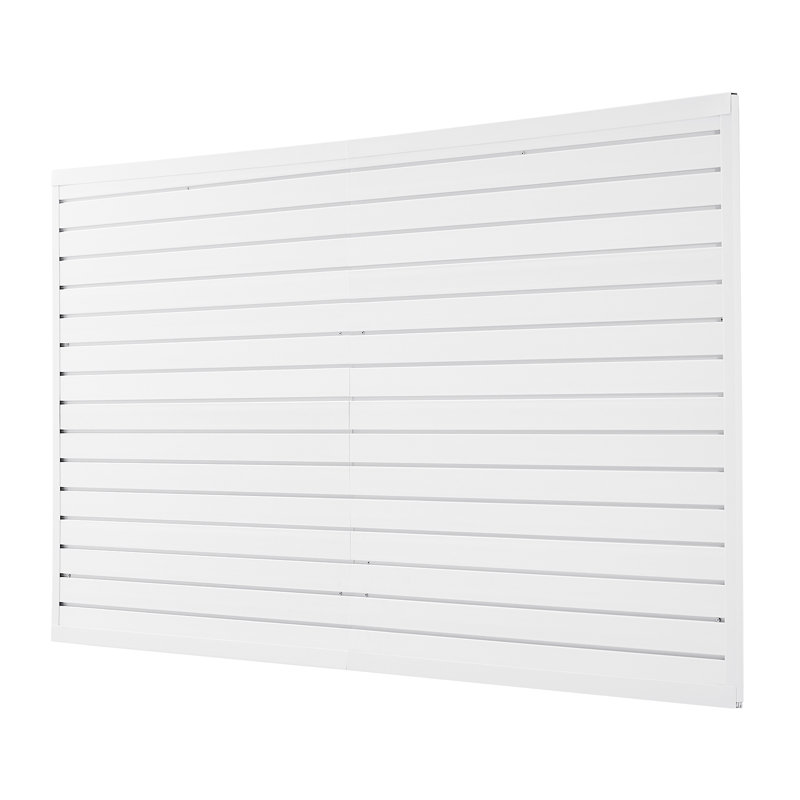 Slat Wall Panelling, 8 x 4 ft, PVC Garage Slatwall with Modular Design, White Slat Wall Easy-to-Install Adjustable Slatwall Panel with Coupling Structure & DIY Cutting, Fits for Storage & Display