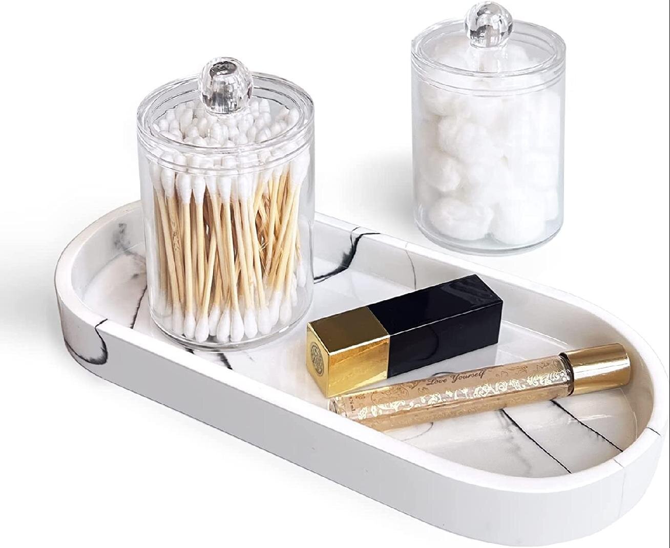 Rebrilliant Cotton Swab Holder Bathroom Organizer Acrylic