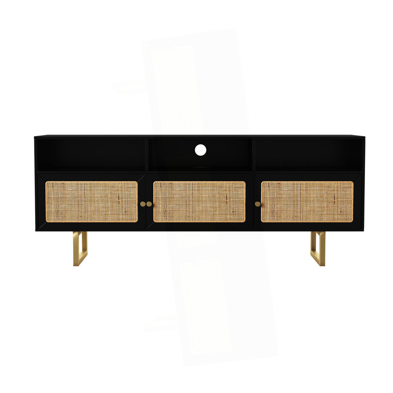 Cabinet multimédia avec rangement Mursley, Noir