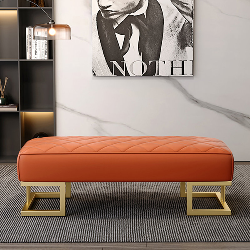 Banc rembourré gris, Orange