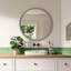 Miroir mural coulissant rond avec tablettes de rangement