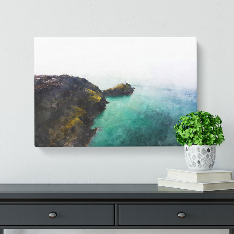 Lighthouse On The Isle Of Anglesey - Wrapped Canvas Painting, 60cm H x 91cm W x 3cm D