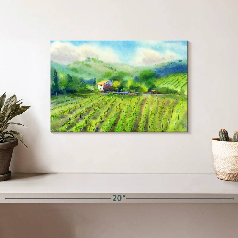 Paysage viticole, H 8 po x l 12 po