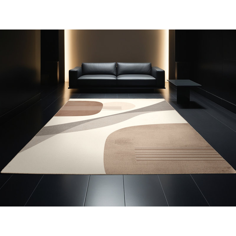 Machine Washable Pahola Scandinavian Rug in Beige – Beige Binding, 8 x 12