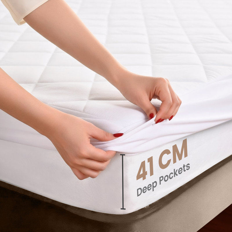 Utopia Bedding Quilted Mattress Pad - Fitted & Elastic Mattress Protector - Fits upto 16 Inch - Machine Washable, King