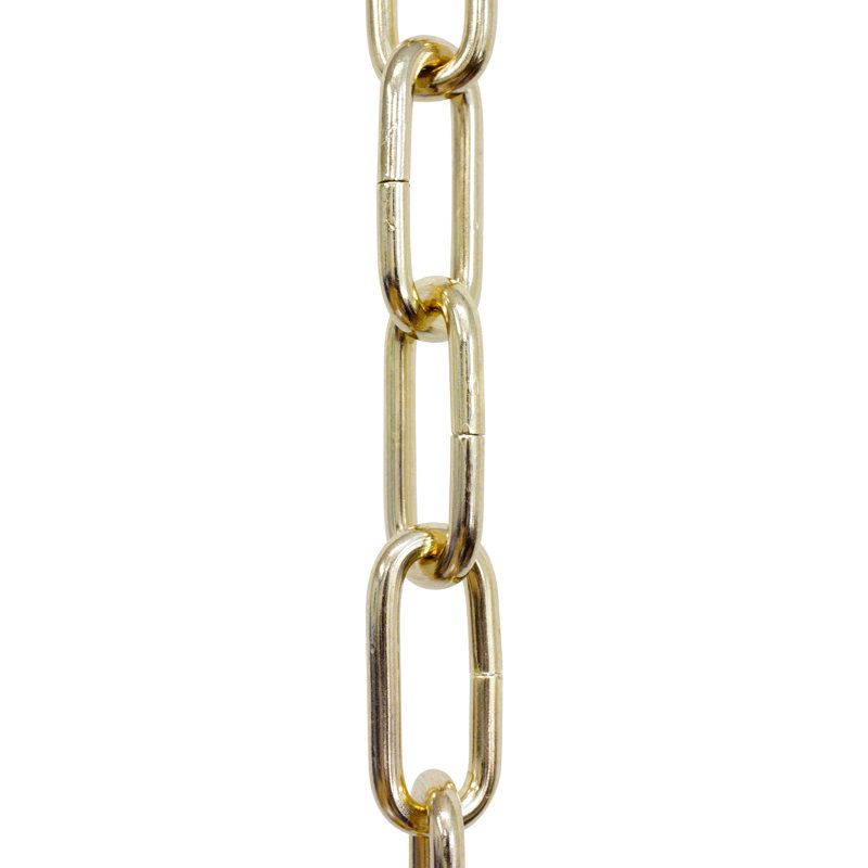 Decorative Standard Link Chandelier Chain, Polished Brass