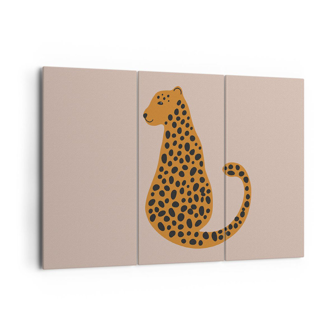 3-tlg. Leinwandbilder-Set Panther Leopard