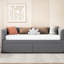 Lit de jour simple confortable avec 2 tiroirs et tiroirs de soutien du dos ergonomiques en tissu texturé gris, aspect sophistiqué-130753985