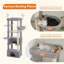 Arbre à chat 67 po pour grands chats 20 lb, tour haute et robuste pour grands chats d'intérieur avec perchoir extra-grand, 2 grands condos, poteau à griffes et hamac confortable