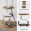 Modern 3-Tier Round Bedside Table with Adjustable LED Lighting, Small Accent Storage Table for Sofa Side & Lounge-965101157
