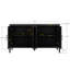 Console 60 pouces avec 4 portes et tablette réglable, noir antique pour le buffet de la chambre à coucher salon antique