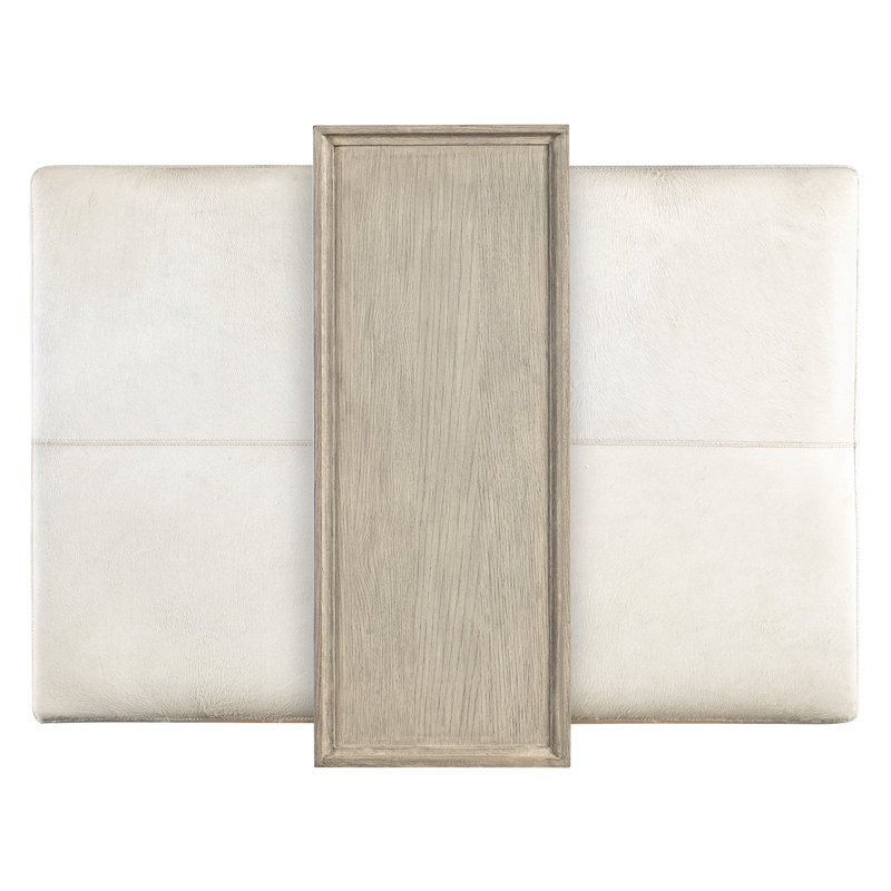 Transitional Brown Cream Wood Metal Rectangular Coffee Table with Storage