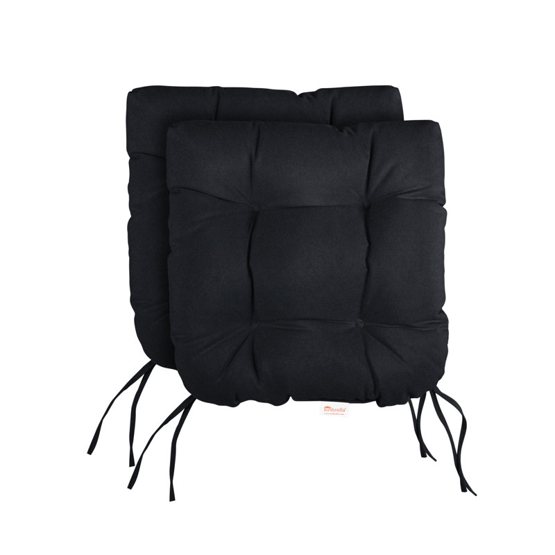 Coussin de siège 2 pièces Sumbrella, L 16 po x P 16 po, Noir