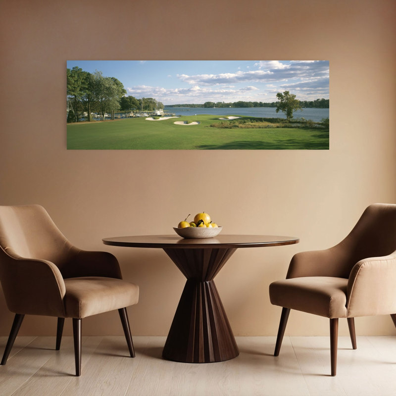 Golf Course Hole 1 Par 4 Indian Creek Country Club Kilmarnock Virginia USA by Chris John/PDI - Wrapped Canvas Panoramic Print