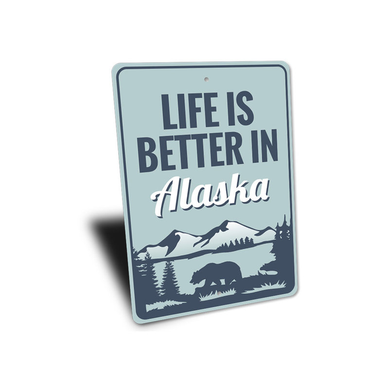Plaque en aluminium de l'Alaska, H 14 po x l 10 po x P 0,04 po