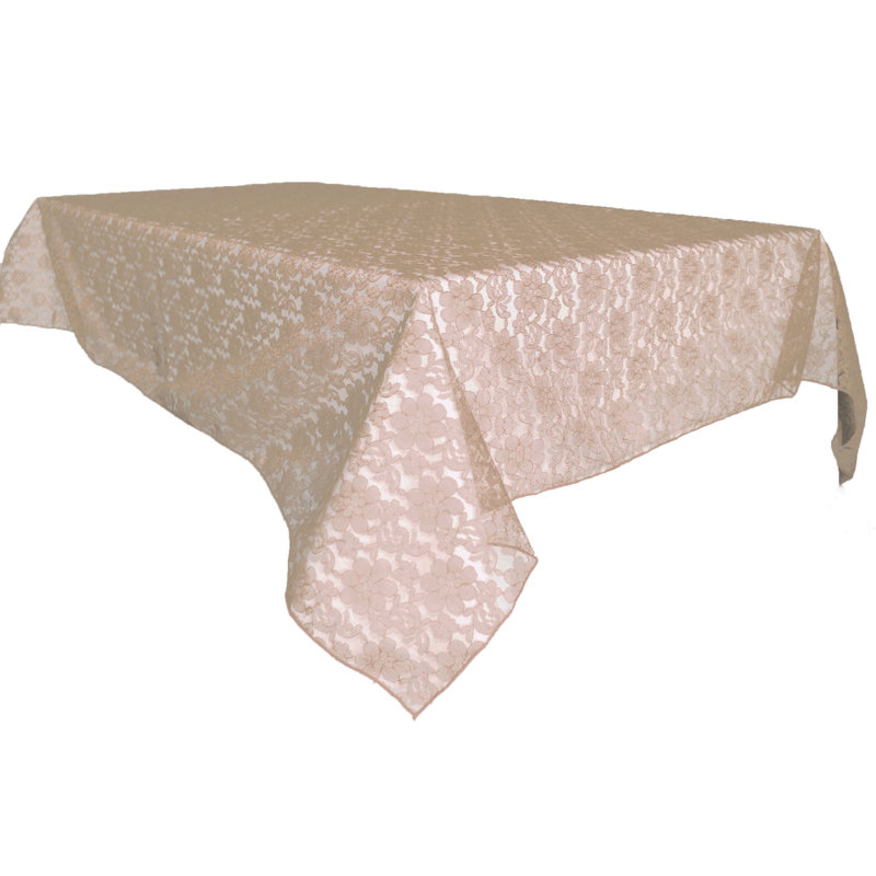 Superposition de dentelle florale, Beige, 120 po x 58 po