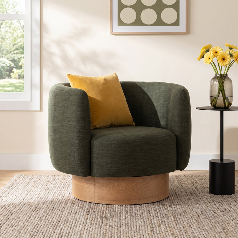 Fielding Upholstered Swivel Barrel Chair