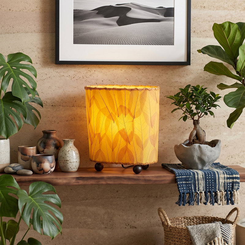 Lampe de table noire 9 po Gertie, Orange