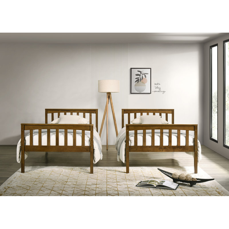Javonne Kids Twin Over Twin Bunk Bed, Brown