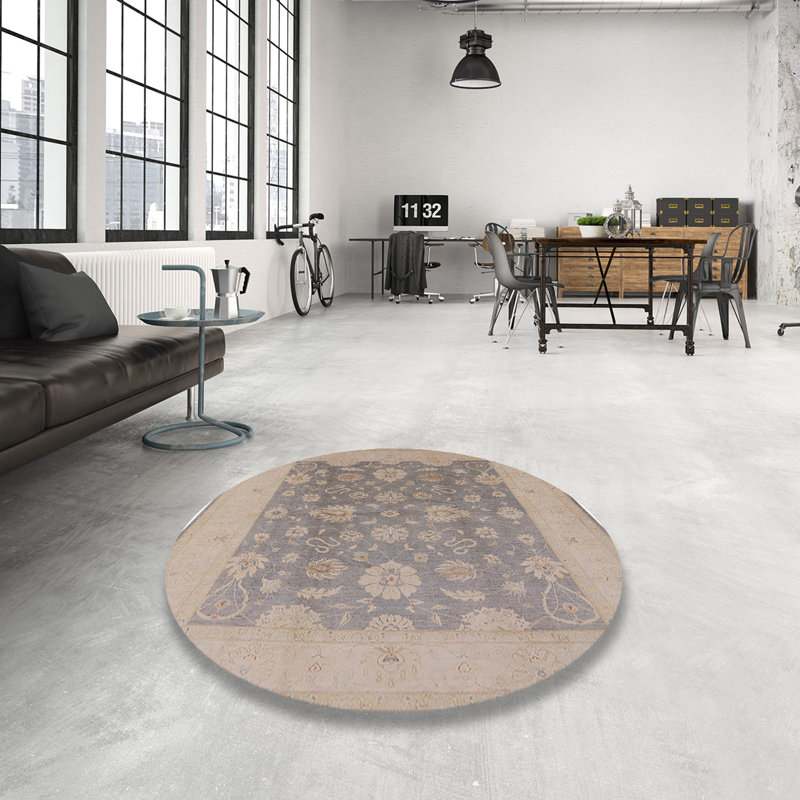 Tapis oriental beige / bleu Manderup, Rond 5 pi
