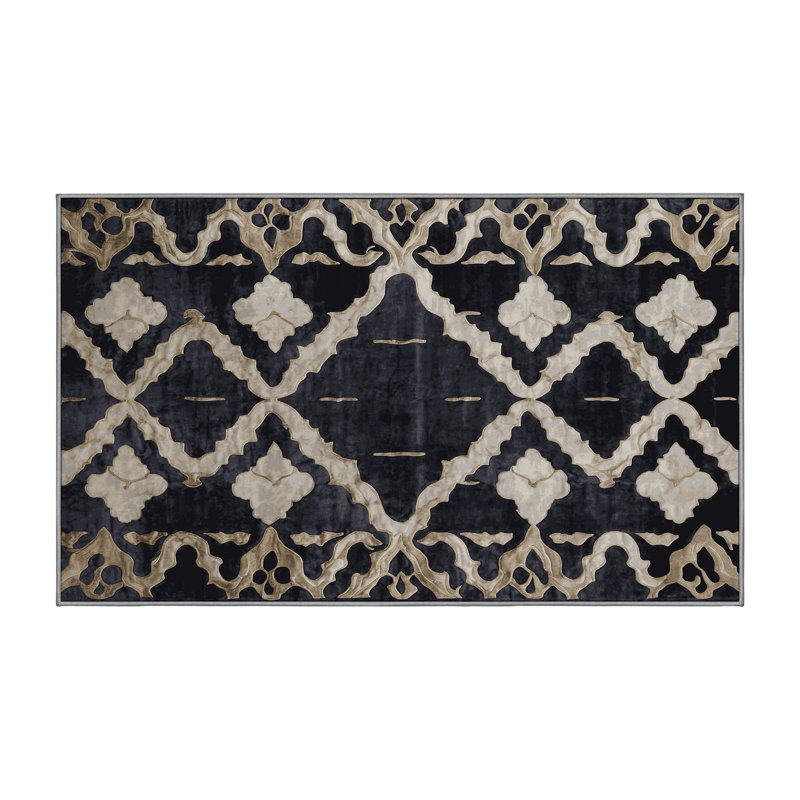 Machine Washable Gray Area Rug, Rectangle 8' x 10'