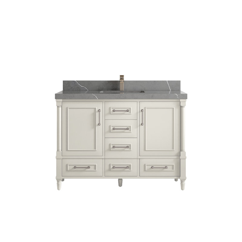 Meuble-lavabo simple avec comptoir 48 po Aberdeen, Gris Piatra