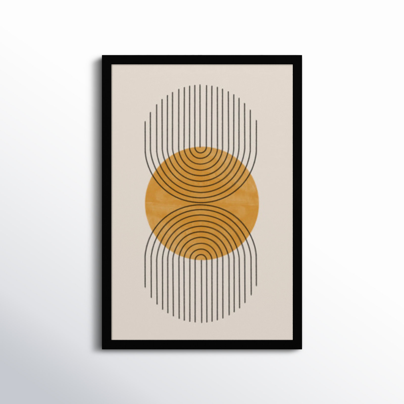 Perfect Point Yellow by The MIUUS STUDIO, Black Framed, 25" H x 17" W x 1" D
