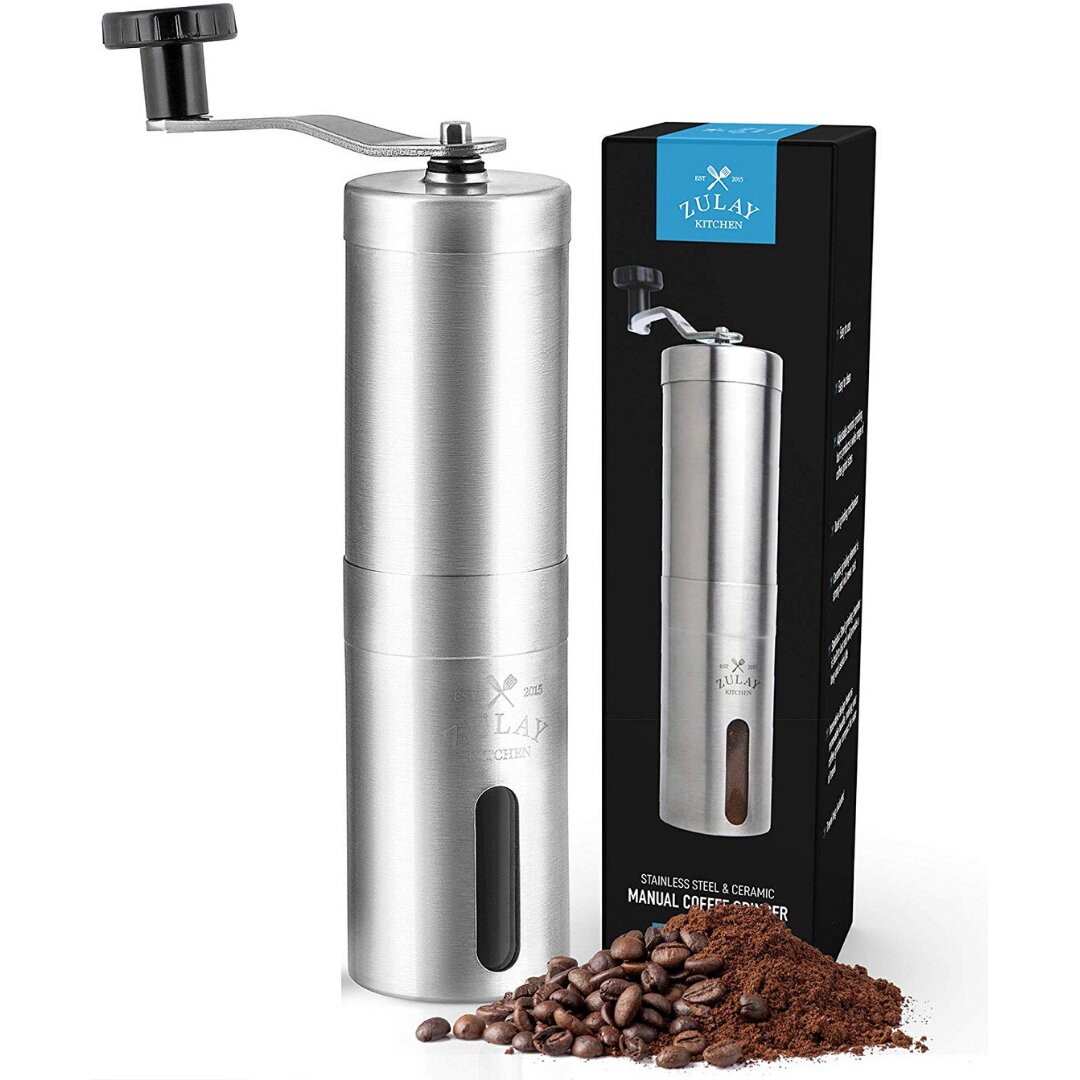 AdHoc Mrs. Bean Manual Stainless Steel Coffee Grinder with Adjustable  Coarseness Settings