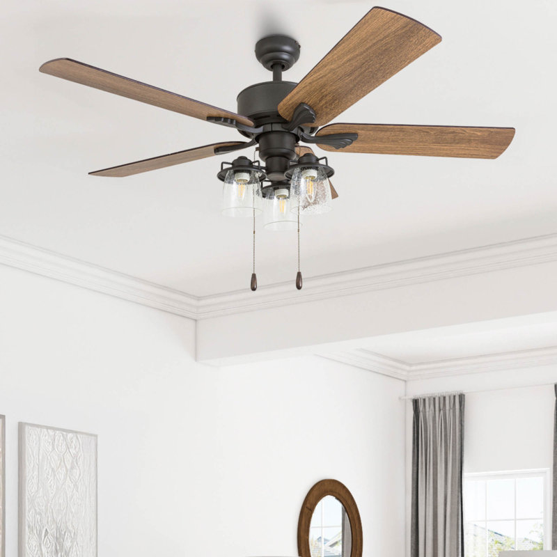 Ventilateur de plafond 52 po avec lumières DEL River Run, Télécommande / Chaîne à 3 vitesses