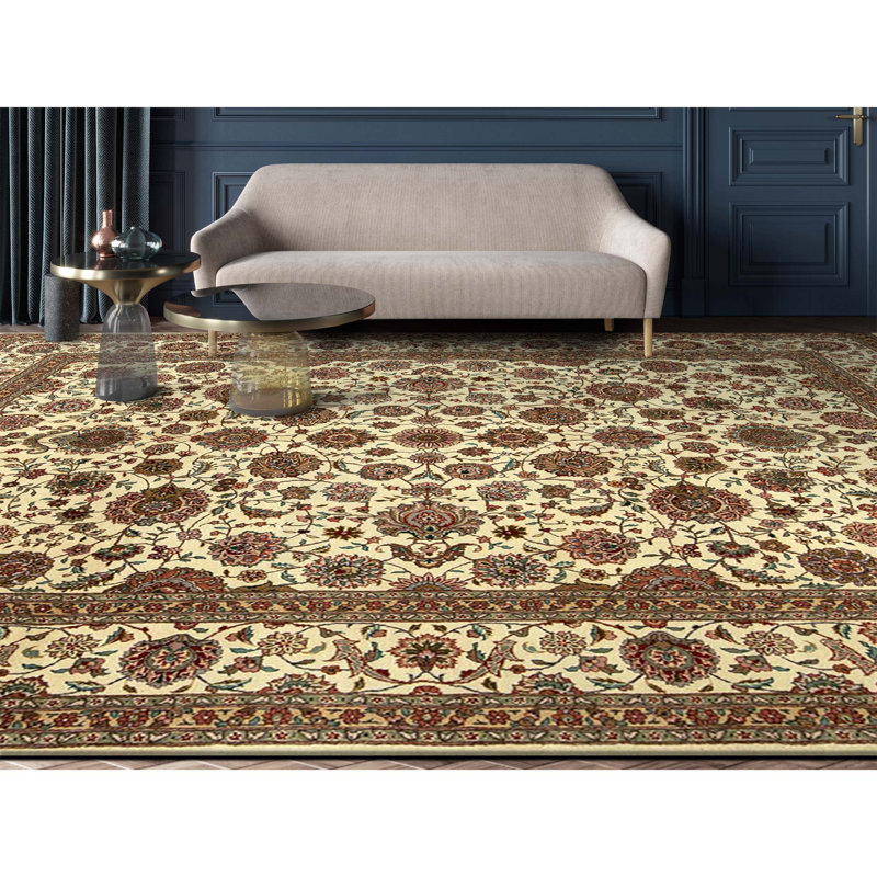 Tapis ivoire noué à la main de haute qualité