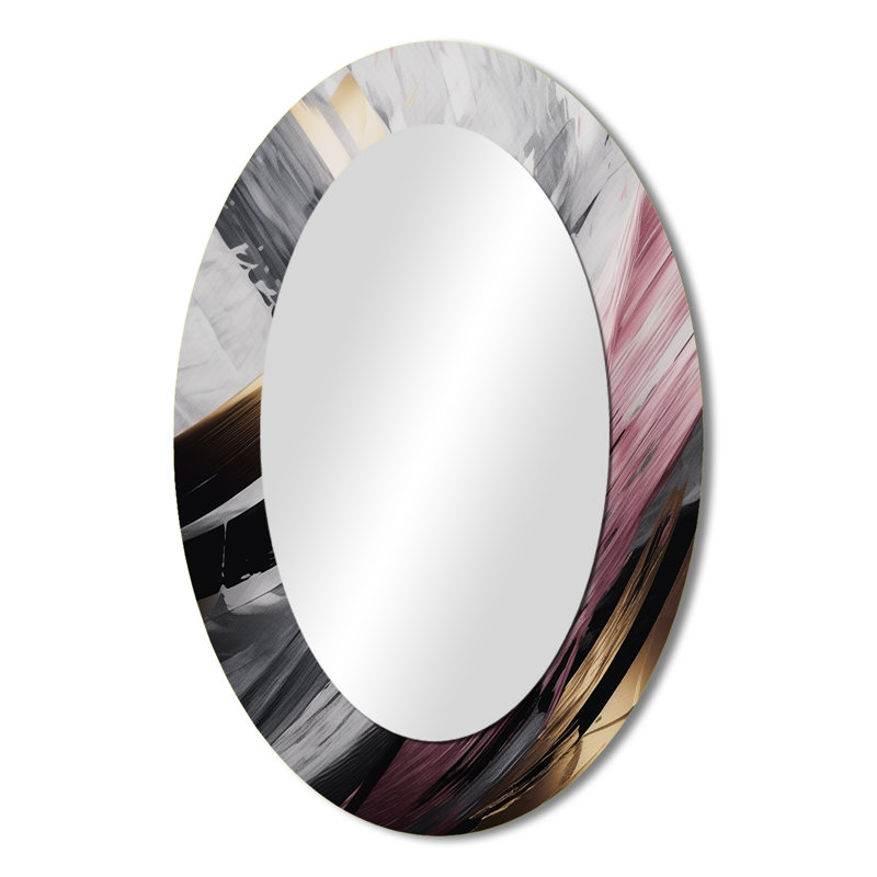 Miroir mural moderne rose et doré, 36 po x 24 po